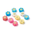 Kép 1/2 - 10db Vegyes színű, virág alakú polimer gyöngy (9.5~10x4.5mm)