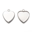 Kép 2/2 - Nemesacél szív medálalap (19x20mm)