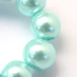 Kép 2/4 - Akvamarin színű tekla üveggyöngy szálban (6mm)/145db
