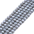 Kép 1/3 - Csiszolt világos acélkék színű üveggyöngy szálban (8x6mm)/67~72db