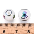 Kép 3/3 - Fehér karácsonyi csengő mintás üveggyöngy (10mm)/2db