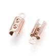 Kép 1/2 - 2db Nemesacél rozé arany színű bőrvégzáró (10x3mm)