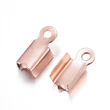 Kép 1/2 - 10db Nemesacél rozé arany színű bőrvégzáró (10x4x3mm)