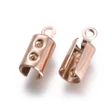 Kép 1/2 - 2db Nemesacél rozé arany színű bőrvégzáró (10x4mm)