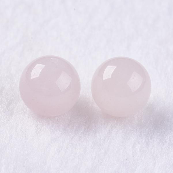 Rózsakvarc félig fúrt ásványgyöngy (6mm)/1db