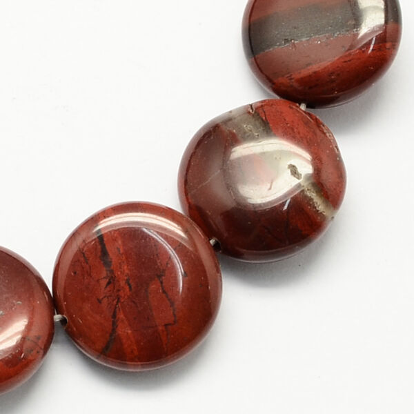 Vörös jáspis lapos ásvány medál (16mm)