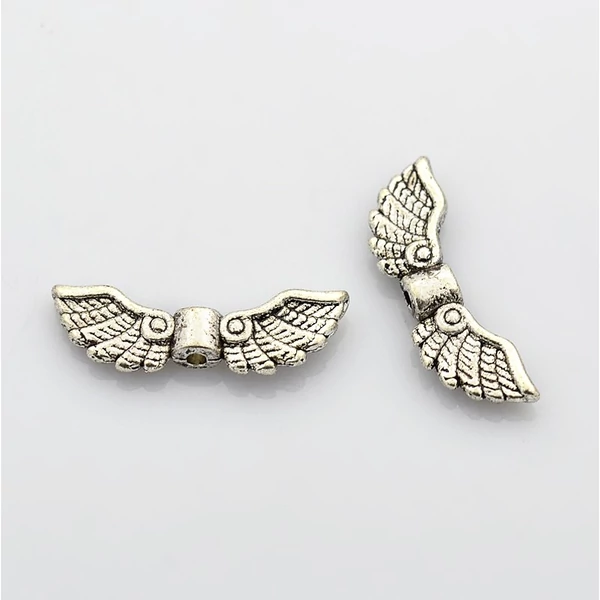 Antikolt ezüst színű angyalszárny köztes (7x22)/5db Antikolt ezüst színű angyalszárny köztes (7x22)/5db