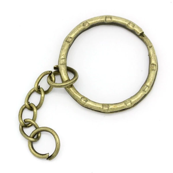 2db Bronz színű kulcstartókarika lánccal (25mm) 2db Bronz színű kulcstartókarika lánccal (25mm)