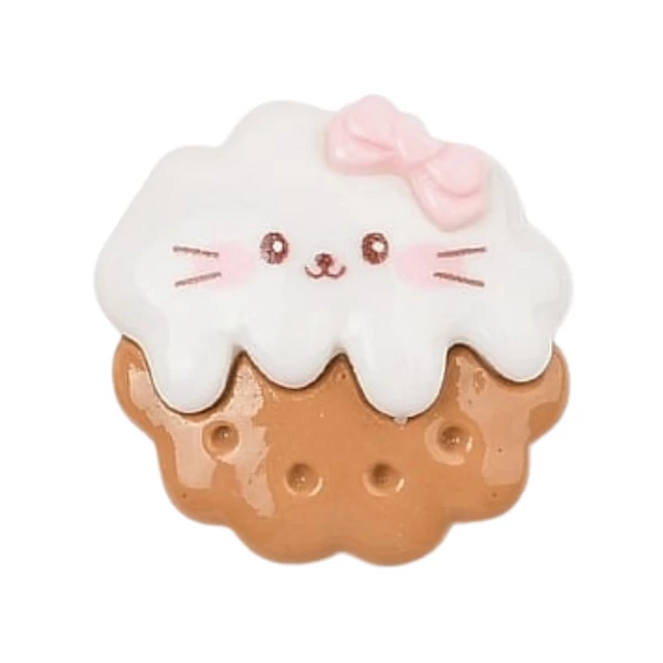 Cicás keksz műgyanta kaboson  (20x20x6mm)