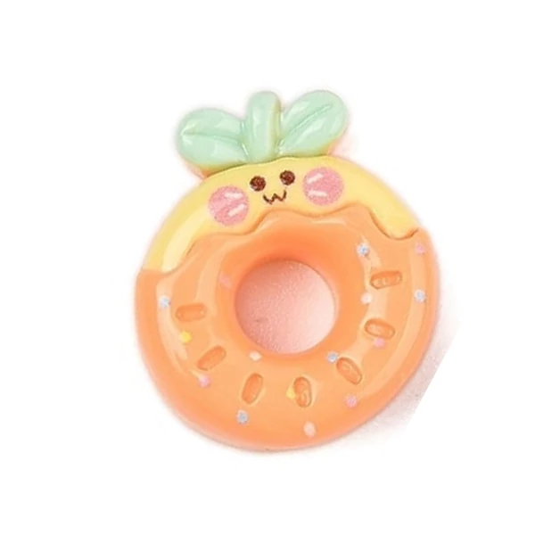 Cuki narancs fánk műgyanta kaboson  (25x20x8mm)