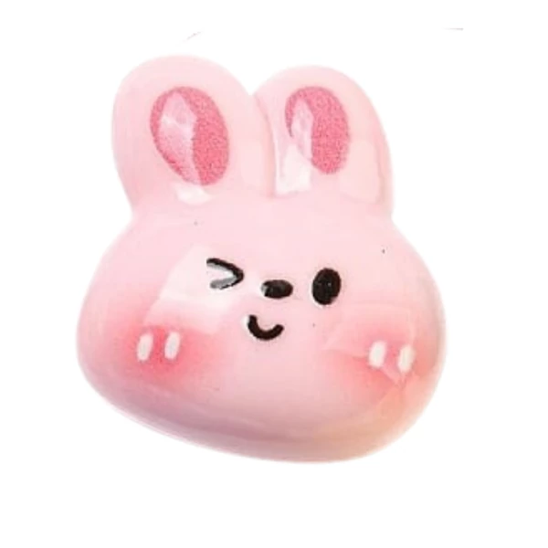 Nyuszi műgyanta kaboson  (25x20x8mm)