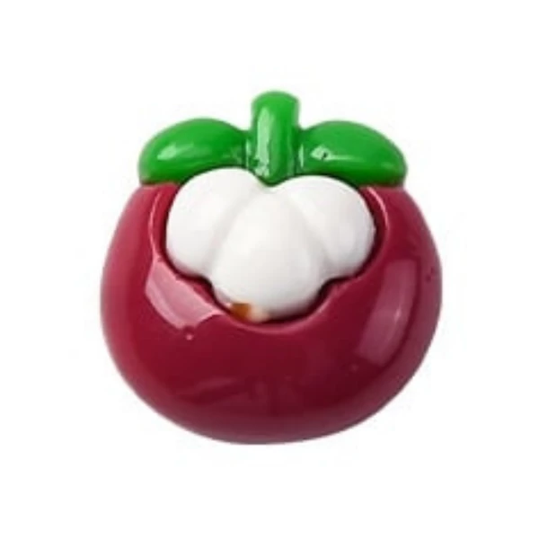 Mangosztán gyűmölcs műgyanta kaboson  (20x17x10mm)