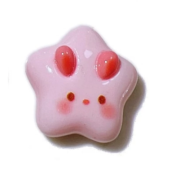 Nyuszi csillag műgyanta kaboson  (17x17mm)