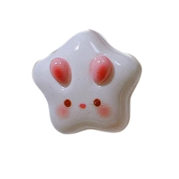 Nyuszi csillag műgyanta kaboson  (17x17mm)