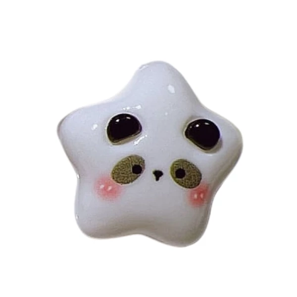 Panda csillag műgyanta kaboson  (17x17mm)