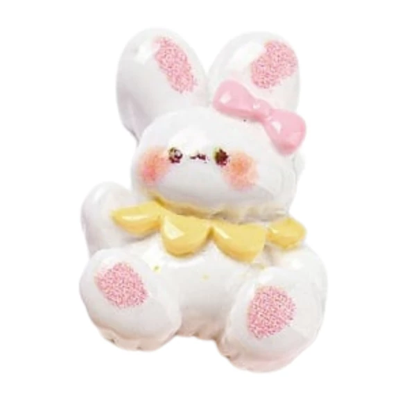 Masnis nyuszi műgyanta kaboson  (17x15x8mm)