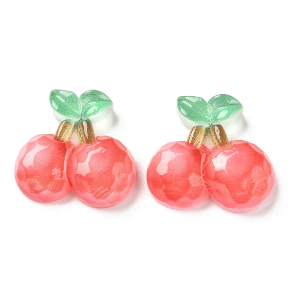 Cseresznye alakú műgyanta kaboson  (20x21x6mm)