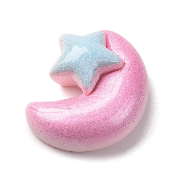 Hold alakú műgyanta kaboson  (21x17.5x8.5mm)