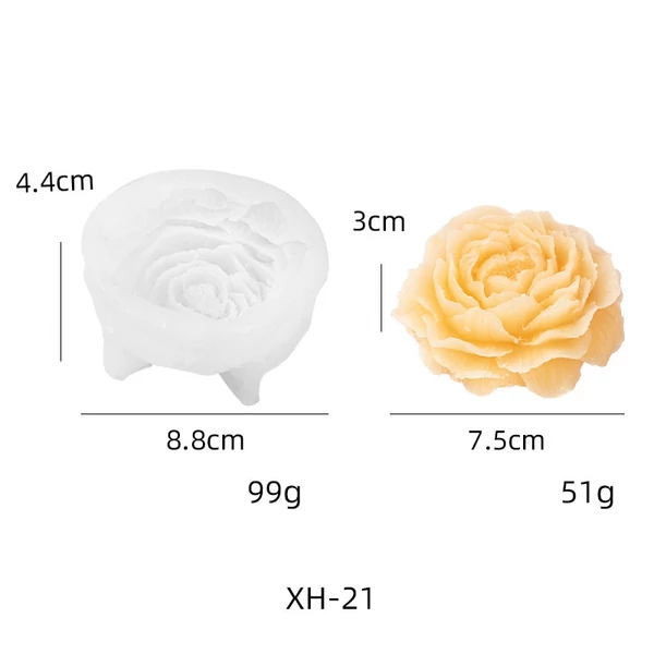 3D Virág alakú szilikon öntőforma gyertya és szappan készítéséhez (88x44mm)