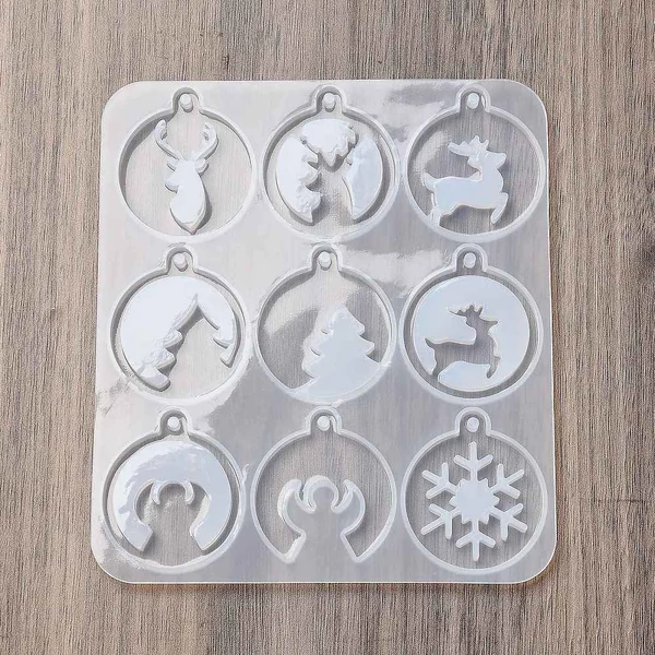 Szilikon karácsonyi öntőforma karácsonyfadísz öntéshez (112x100x4mm)