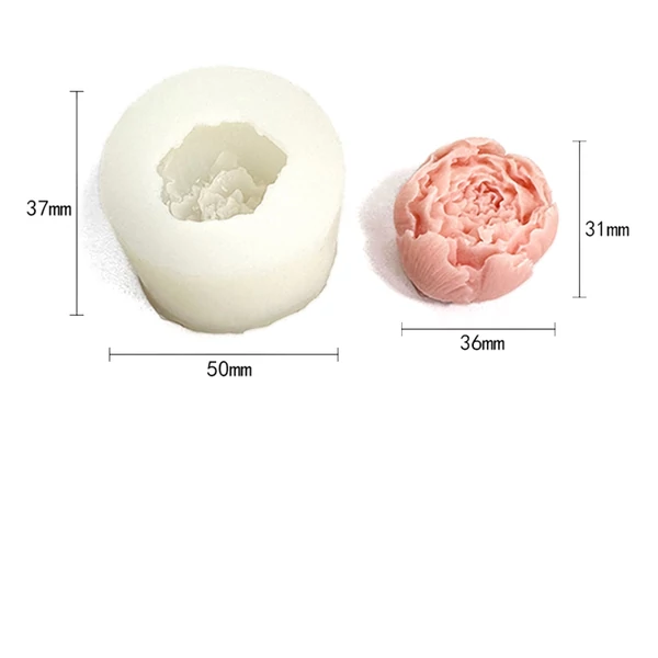 3D Virág alakú szilikon öntőforma gyertya és szappan készítéséhez (50x37mm)