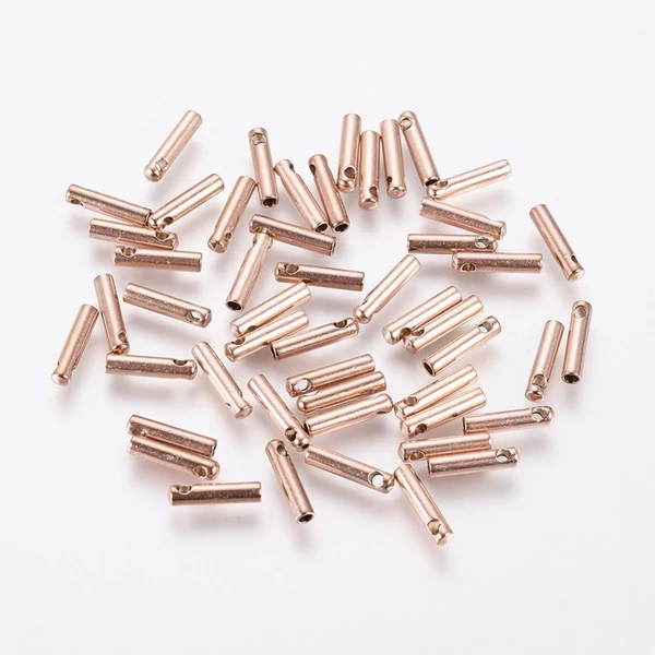 2db Rozé arany színű nemesacél csöves végzáró (7x1.6mm)