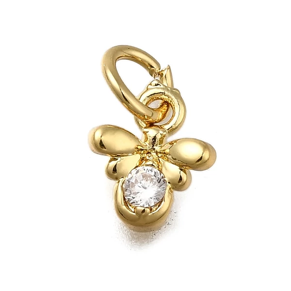 Arany színű cirkónia, méhecske medál (8.5x7x3mm)