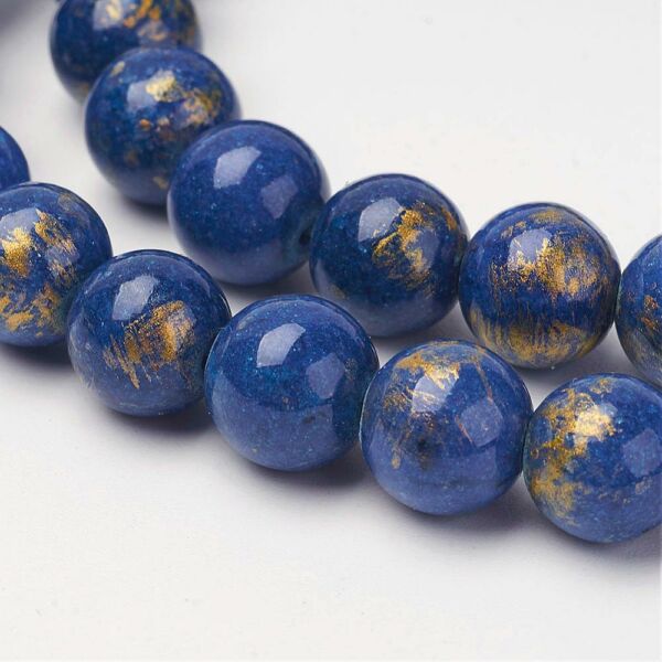 Mashan Jade (kék) ásványgyöngy (10mm)/5db