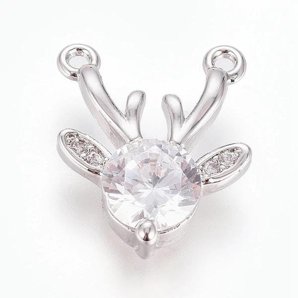 Ezüst színű szarvasfej cirkónia fityegő