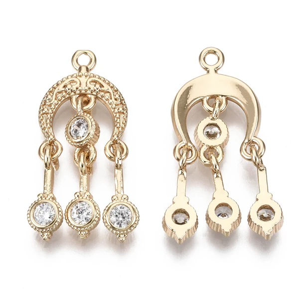 Cirkónia köves arany színű díszes fityegő