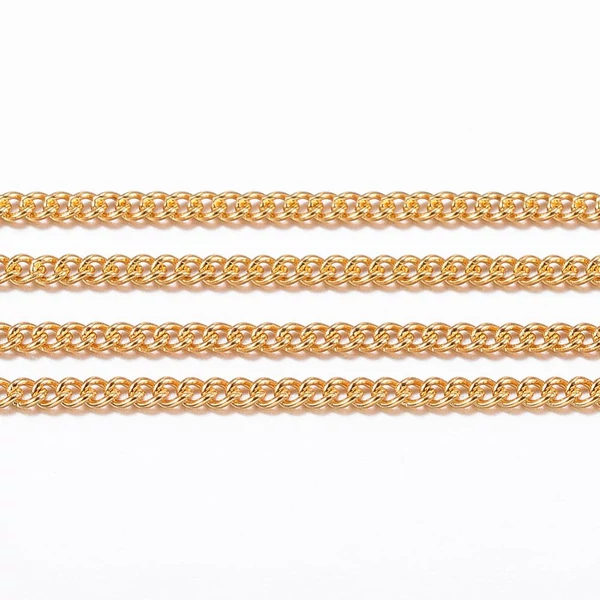 Arany színű nemesacél csavart szemű ékszerlánc (1,2x1,1mm)