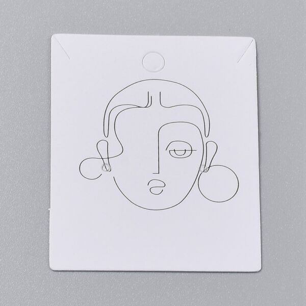 10db Női arc vonalrajz fülbevaló és nyaklánc tartó papír (6,5x5cm)