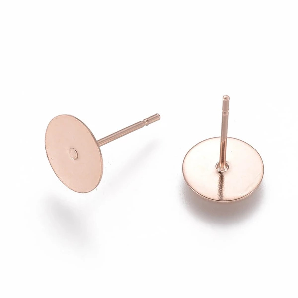 Rozé arany színű nemesacél bedugós fülbevalóalap (8mm) Rozé arany színű nemesacél bedugós fülbevalóalap (8mm)