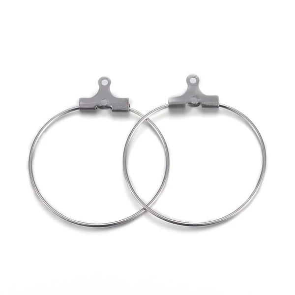 Nemesacél kör nyitható fülbevalóalap (26x30mm) /1pár Nemesacél kör nyitható fülbevalóalap (26x30mm) /1pár