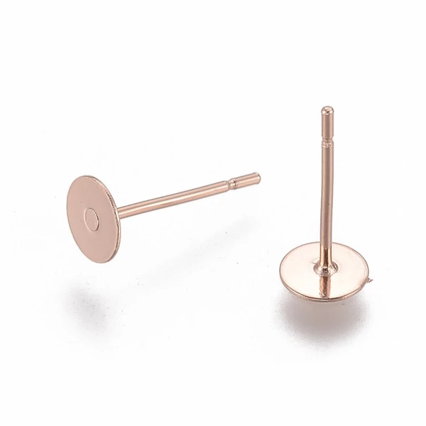 Rozé arany színű nemesacél bedugós fülbevalóalap (5mm) Rozé arany színű nemesacél bedugós fülbevalóalap (5mm)