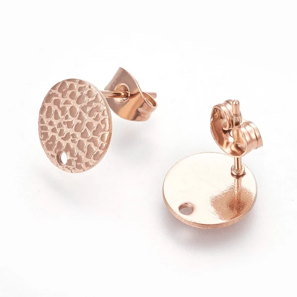 Nemesacél rozé arany kör alakú tovább építhető bedugós fülbevaló alap Nemesacél rozé arany kör alakú tovább építhető bedugós fülbevaló alap