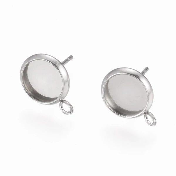 Nemesacél bedugós fülbevalóalap hurokkal (8mm) Nemesacél bedugós fülbevalóalap hurokkal (8mm)