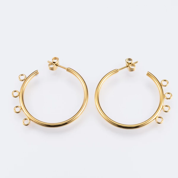 Nemesacél arany színű kör alakú hurkos fülbevaló alap Nemesacél arany színű kör alakú hurkos fülbevaló alap