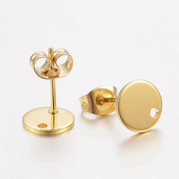 Nemesacél arany tovább építhető bedugós fülbevaló alap Nemesacél arany tovább építhető bedugós fülbevaló alap