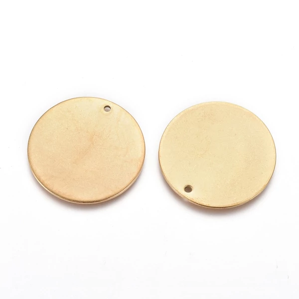 Arany színű nemesacél gravírozható medálka, fityegő (30mm)