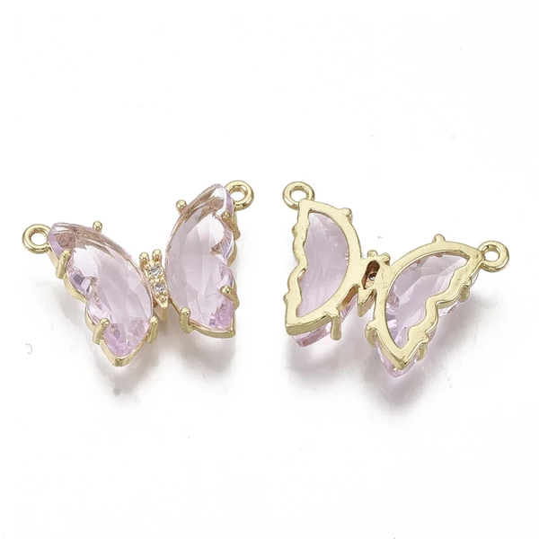 Arany színű rózsaszín cirkónia köves lepke kapcsolóelem Arany színű rózsaszín cirkónia köves lepke kapcsolóelem