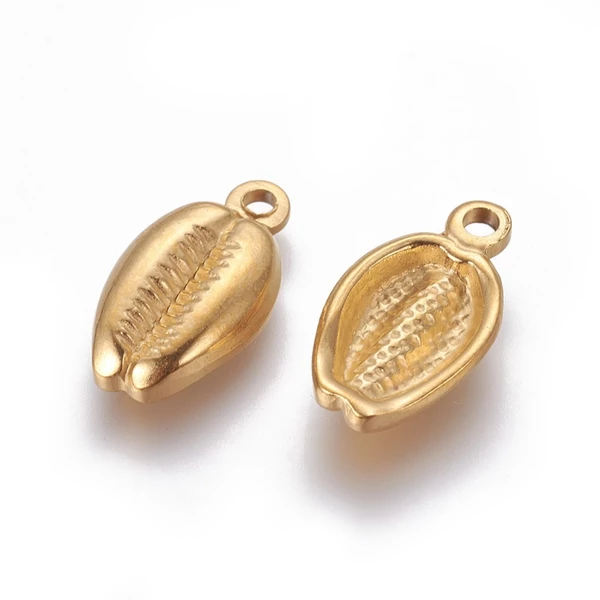 Nemesacél arany színű kagyló fityegő