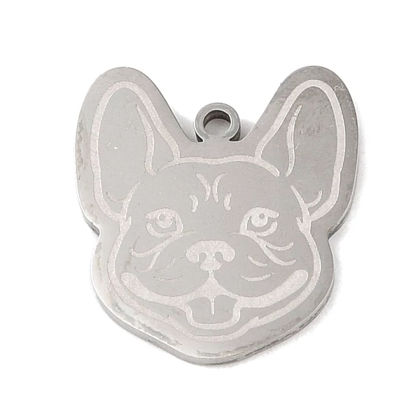 Nemesacél francia bulldog fityegő (21.5x19.5x1.5mm)
