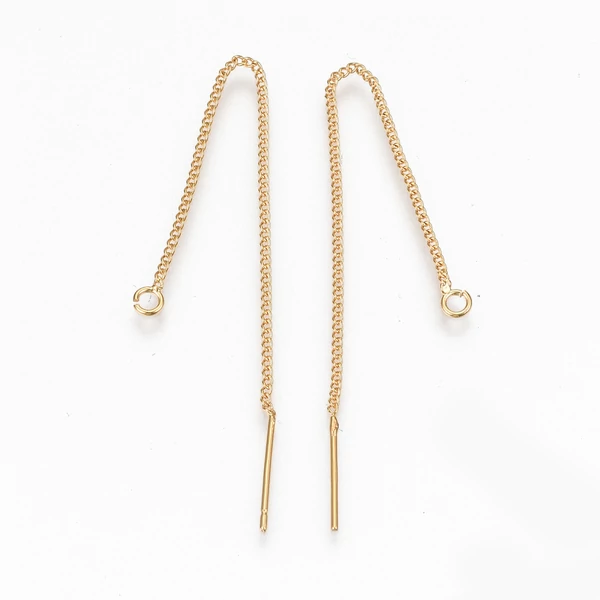 Arany színű lánc fülbevalóalap 24K arany bevonattal (85mm) Arany színű lánc fülbevalóalap 24K arany bevonattal (85mm)