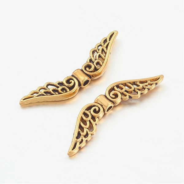 Antikolt arany színű angyalszárny köztes (6x32mm)/5db Antikolt arany színű angyalszárny köztes (6x32mm)/5db