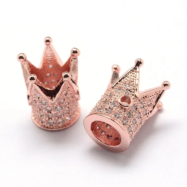 Korona rozé arany színű cirkónia gyöngy (10x8mm)
