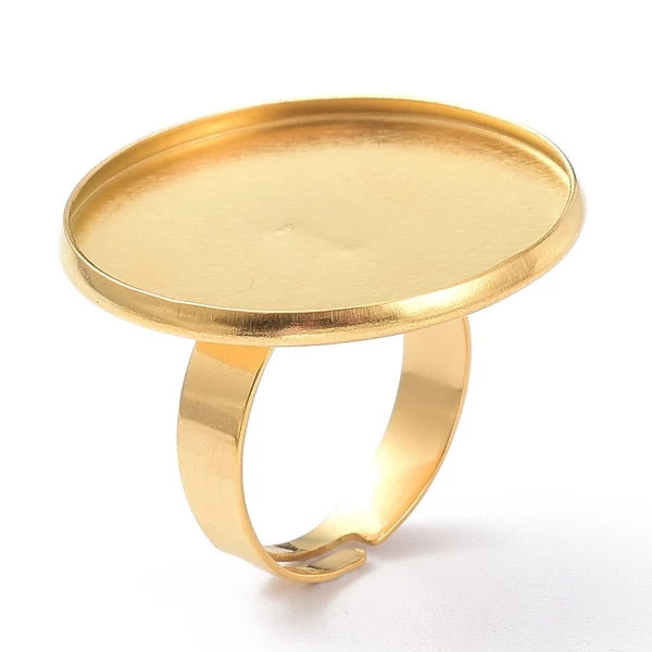 Arany nemesacél tányéros gyűrűalap (25mm) Arany nemesacél tányéros gyűrűalap (25mm)