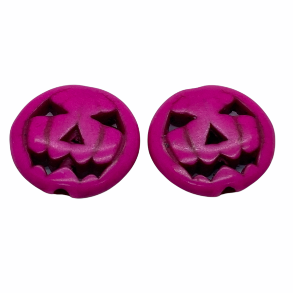 Szintetikus türkiz pink halloween tök gyöngy (15x3,5mm)