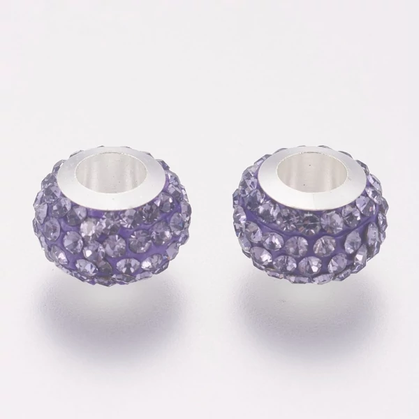 Nemesacél lila kristály strasszos gyöngy