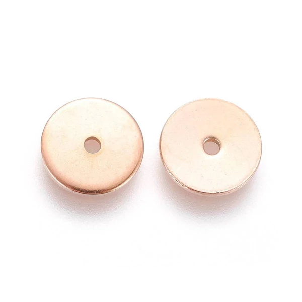 Rozé arany színű nemesacél korong alakú köztes (8x0,8mm) Rozé arany színű nemesacél korong alakú köztes (8x0,8mm)